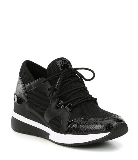 black sneakers michael kors knit|Michael Kors black leather sneakers.